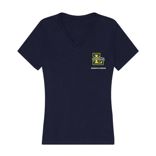 La Salle - NCAA Acrobatics & Tumbling : Janiya Wilson - Women's V-Neck T-Shirt-0