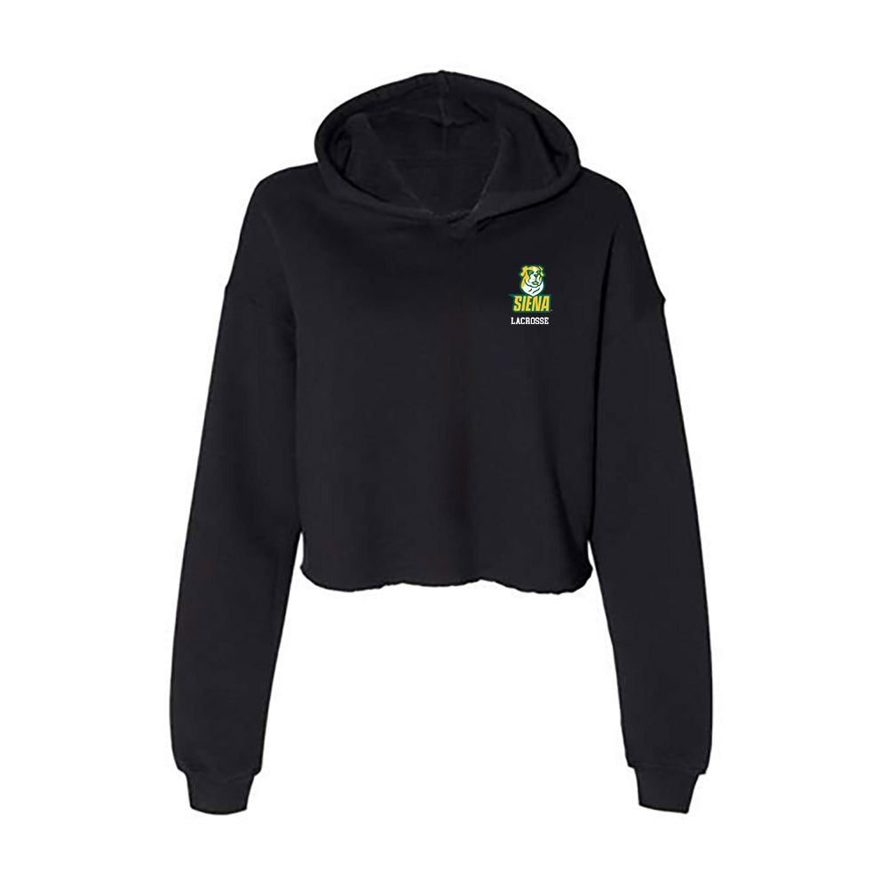 Siena - NCAA Men's Lacrosse : Ike Stitle - Women's Crop Fleece Hooded Sweatshirt-0