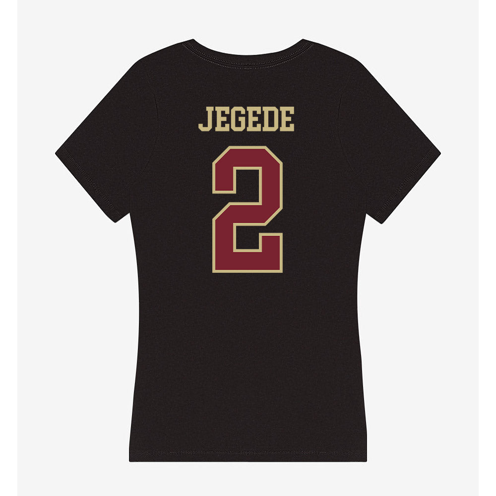 Charleston - NCAA Women's Basketball : Abby Jegede - Women's V-Neck T-Shirt-1