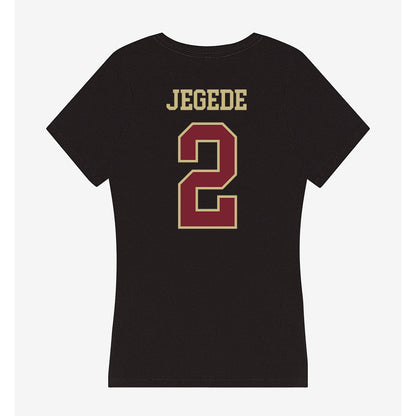 Charleston - NCAA Women's Basketball : Abby Jegede - Women's V-Neck T-Shirt-1