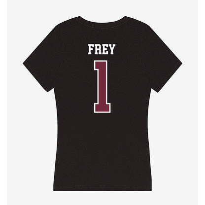 FDU - NCAA Men's Basketball : Kody Frey - Women's V-Neck T-Shirt-1