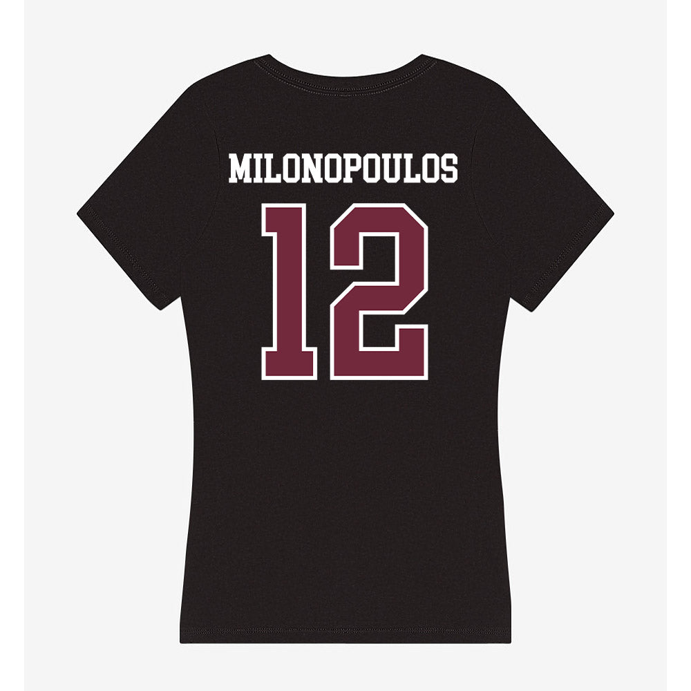 FDU - NCAA Softball : Zoe Milonopoulos - Women's V-Neck T-Shirt-1