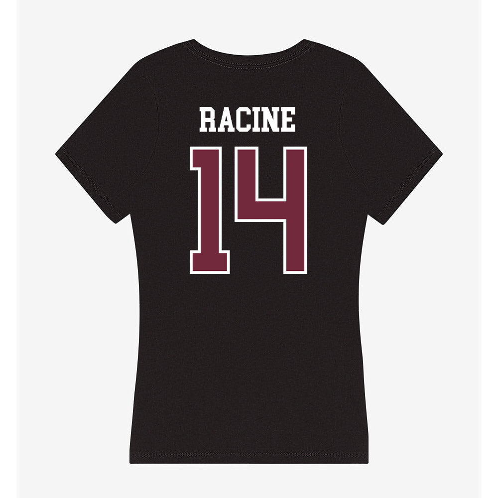 FDU - NCAA Men's Basketball : Pier-Olivier Racine - Women's V-Neck T-Shirt-1