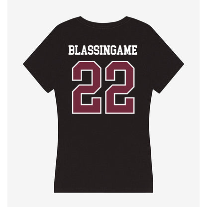 FDU - NCAA Men's Basketball : Trevon Blassingame - Women's V-Neck T-Shirt-1