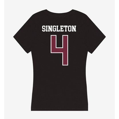 FDU - NCAA Men's Basketball : Grant Singleton - Women's V-Neck T-Shirt-1
