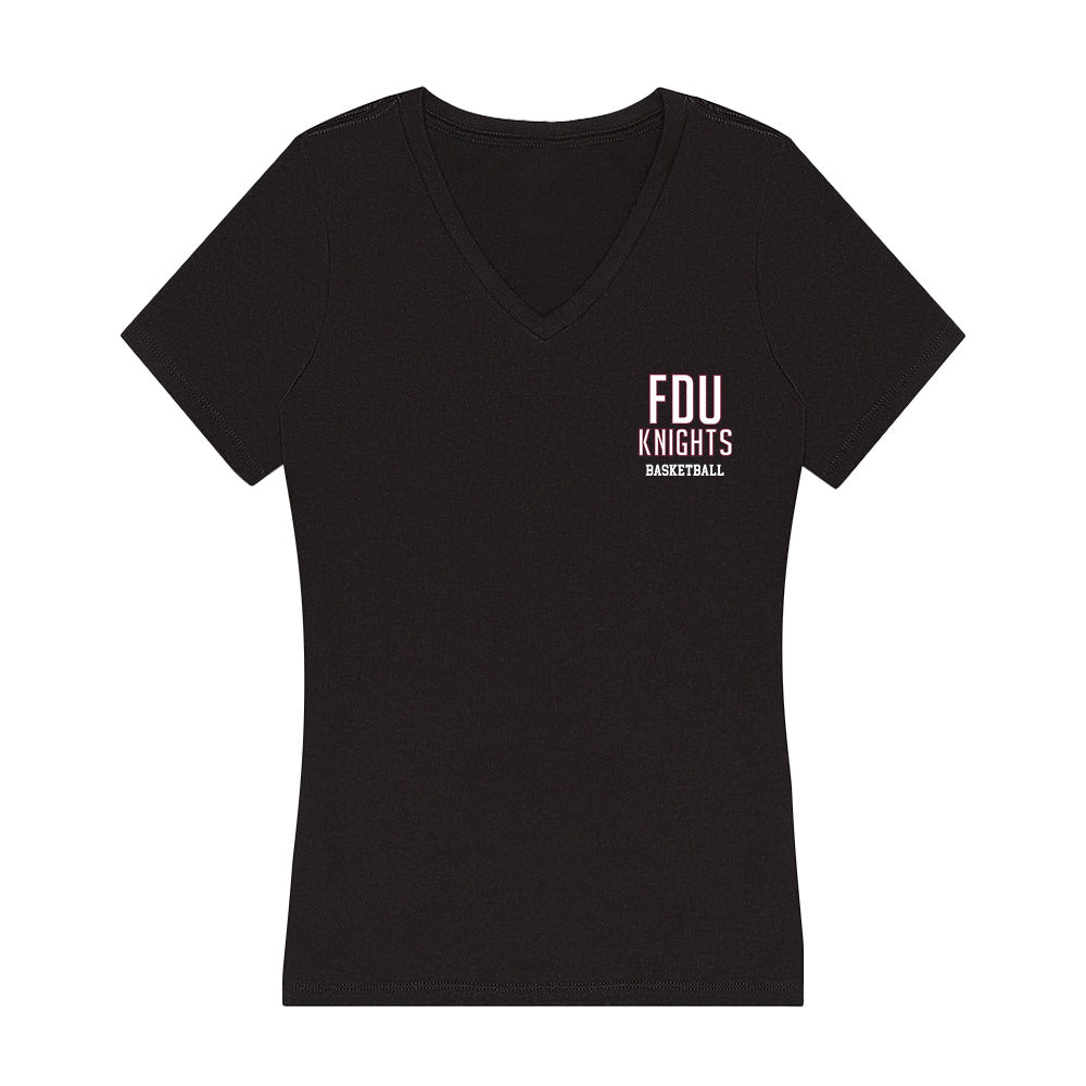 FDU - NCAA Men's Basketball : Brayden Reynolds - Women's V-Neck T-Shirt-0