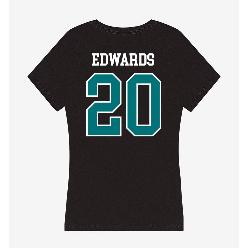 Coastal Carolina - NCAA Football : Jevon Edwards - Women's V-Neck T-Shirt-1