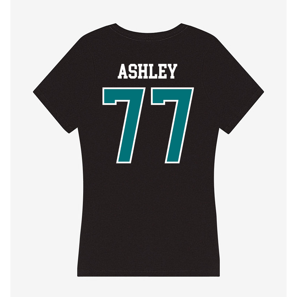 Coastal Carolina - NCAA Football : Johnathan Ashley - Women's V-Neck T-Shirt-1