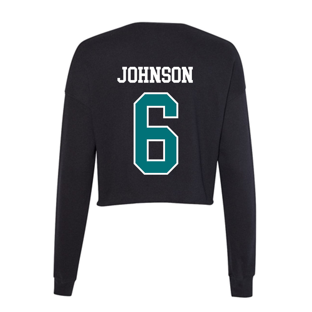 Coastal Carolina - NCAA Football : Krosse Johnson - Women's Cropped Crew Fleece-1
