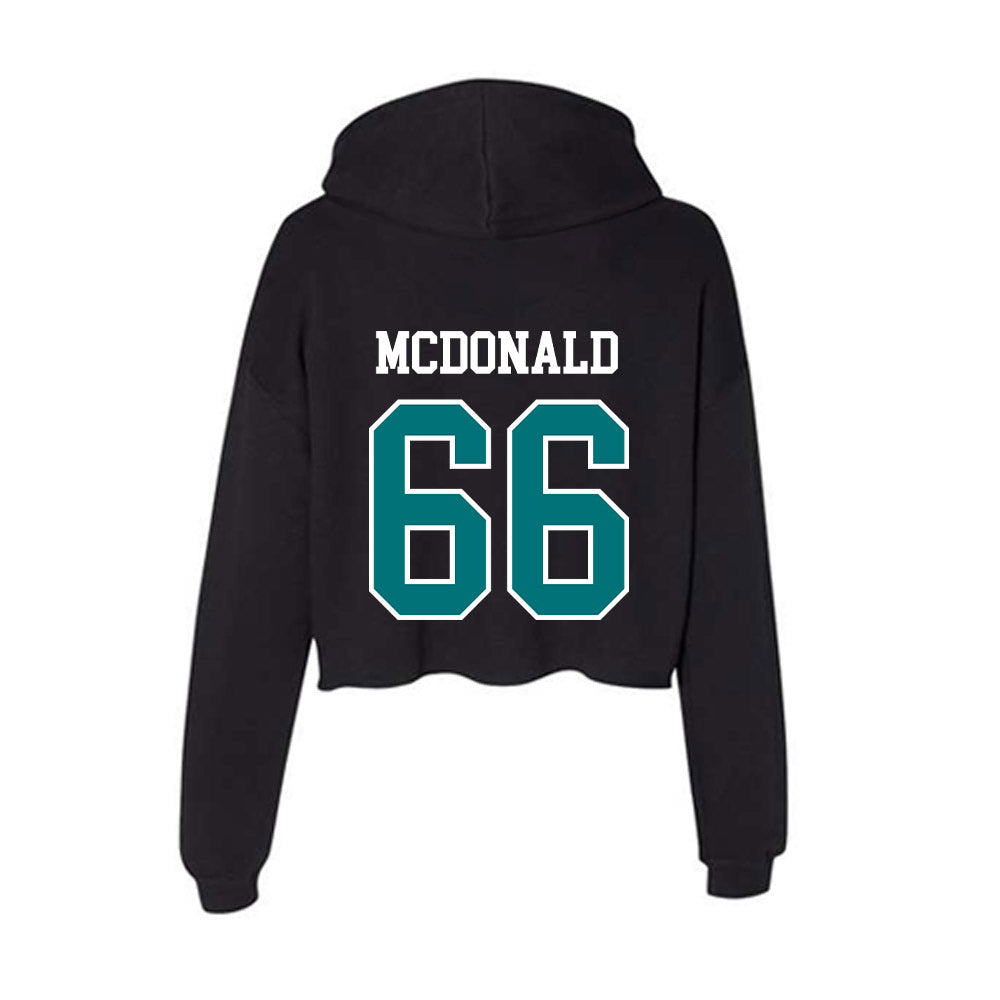 Coastal Carolina - NCAA Football : Kain McDonald - Women's Crop Fleece Hoodie-1