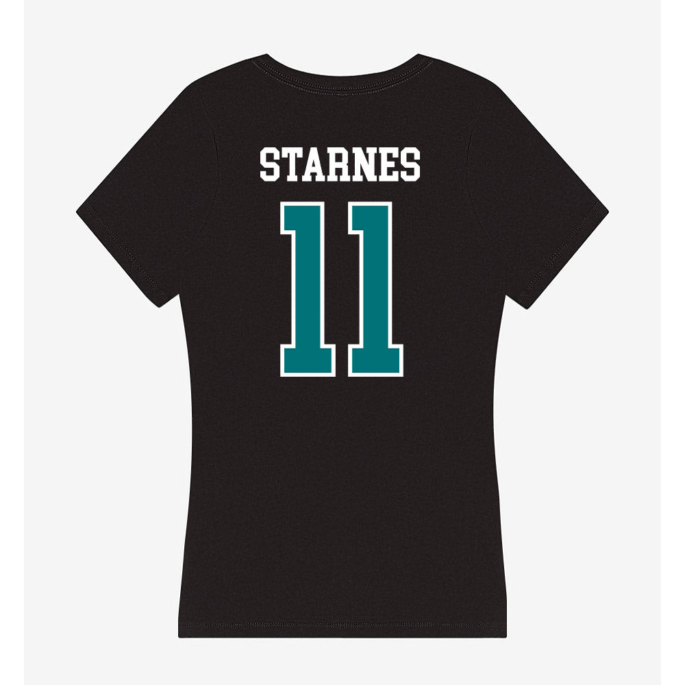 Coastal Carolina - NCAA Football : Braxton Starnes - Women's V-Neck T-Shirt-1