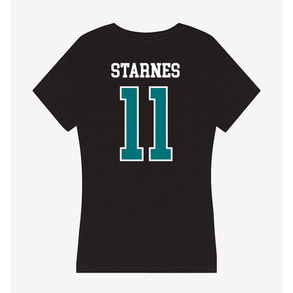 Coastal Carolina - NCAA Football : Braxton Starnes - Women's V-Neck T-Shirt-1