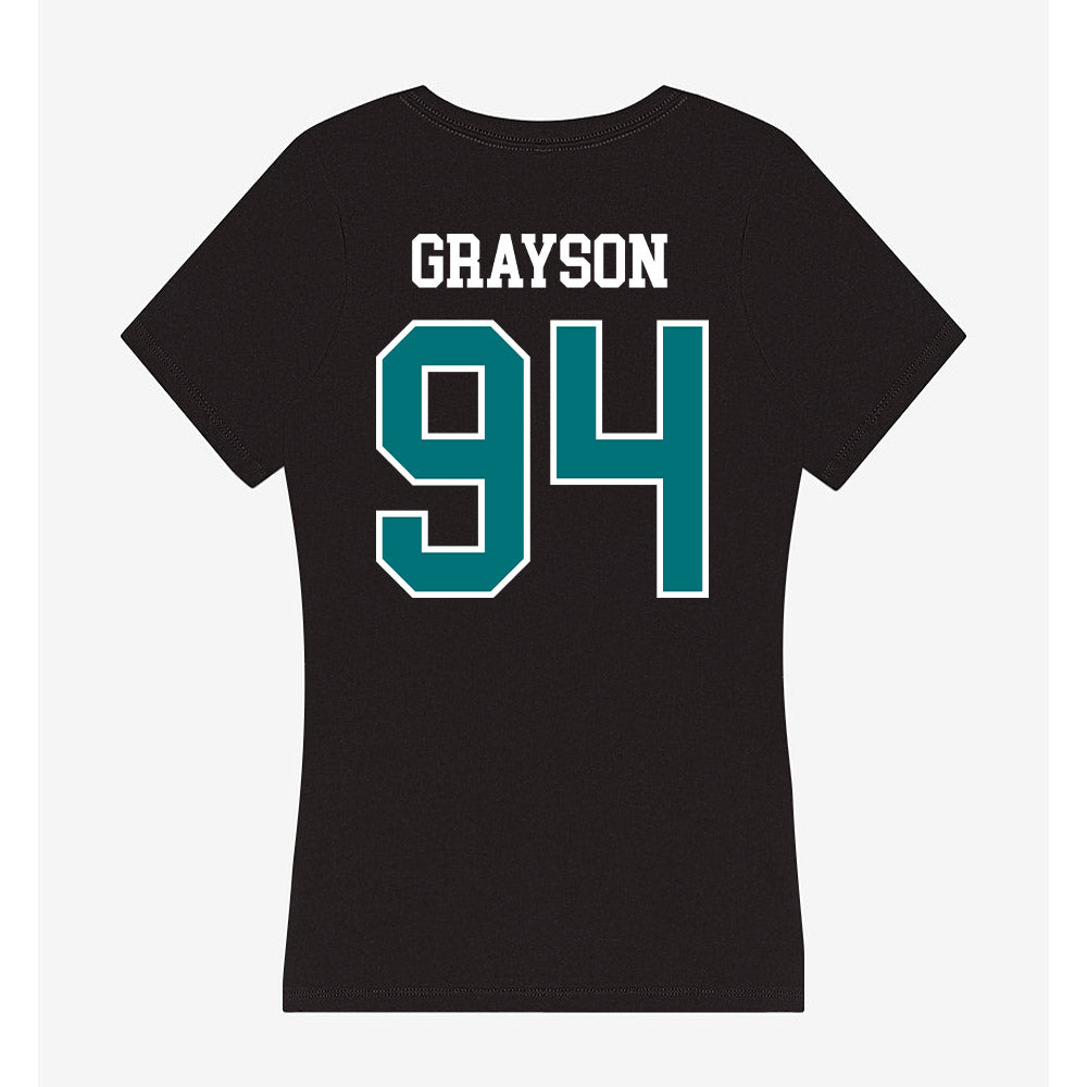 Coastal Carolina - NCAA Football : Donovan Grayson - Women's V-Neck T-Shirt-1
