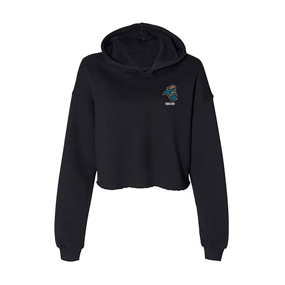 Coastal Carolina - NCAA Women's Soccer : Haley Best - Women's Crop Fleece Hooded Sweatshirt-0