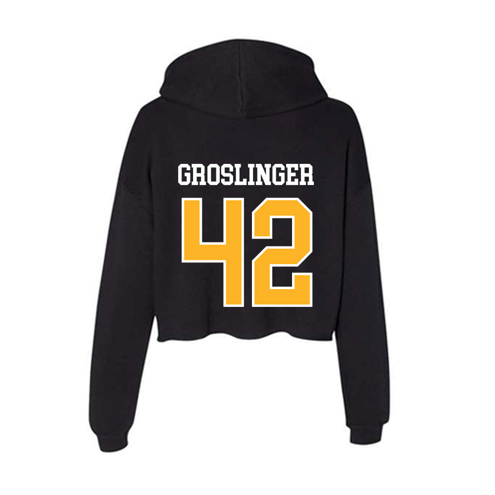 Towson - NCAA Football : Max Groslinger - Women's Crop Fleece Hooded Sweatshirt-1