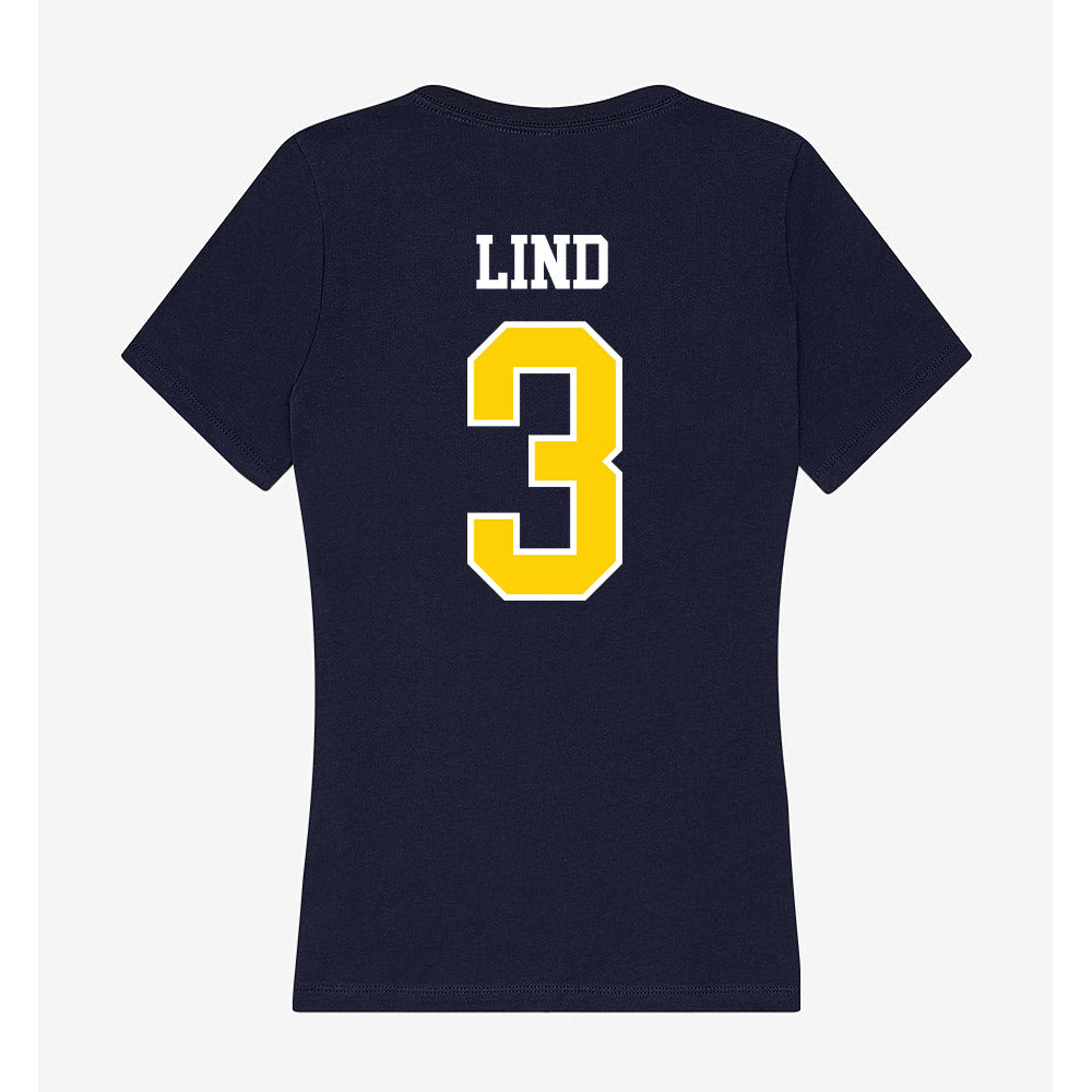 AU - NCAA Baseball : Bjorn Lind - Women's V-Neck T-Shirt-1