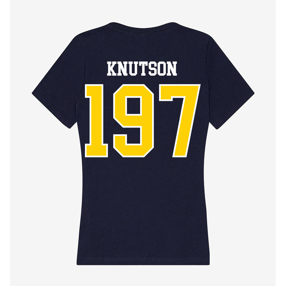 AU - NCAA Wrestling : Lane Knutson - Women's V-Neck T-Shirt-1