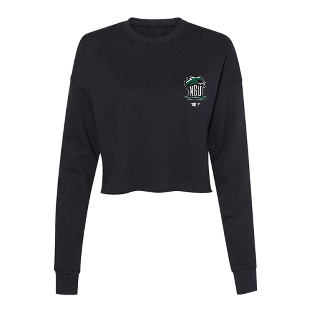 Northeastern State - NCAA Men's Golf : Juan Vergel - Women's Cropped Crew Fleece-0