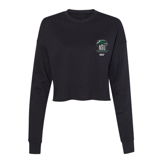 Northeastern State - NCAA Men's Golf : Juan Vergel - Women's Cropped Crew Fleece-0