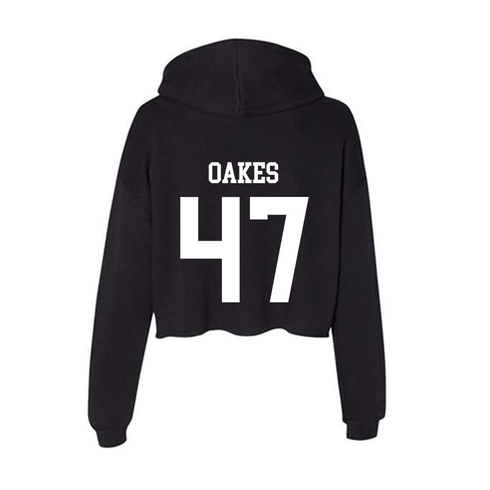 Nevada - NCAA Baseball : Ryan Oakes - Women's Crop Fleece Hooded Sweatshirt-1