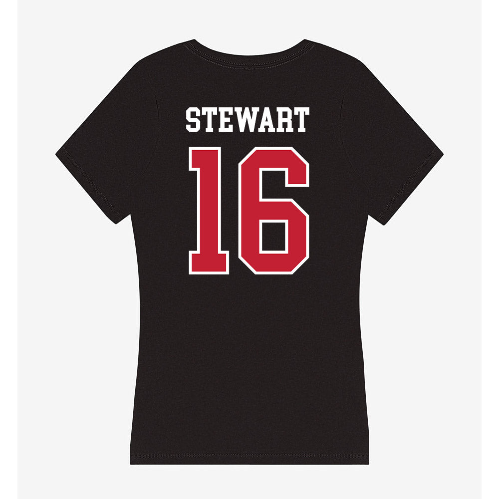 Ball State - NCAA Football : Kaleb Stewart - Women's V-Neck T-Shirt-1