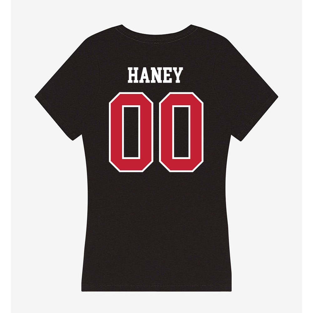 Ball State - NCAA Football : Zion Haney - Women's V-Neck T-Shirt-1