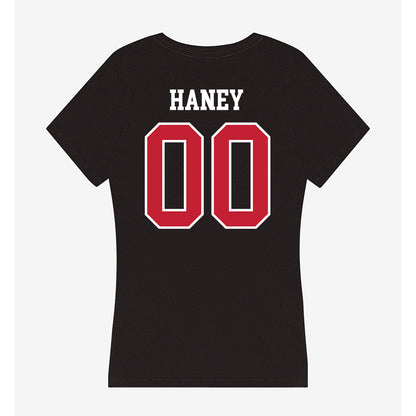 Ball State - NCAA Football : Zion Haney - Women's V-Neck T-Shirt-1