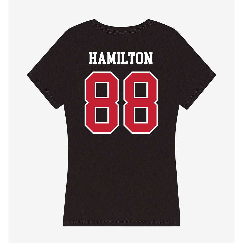 Ball State - NCAA Football : Donovan Hamilton - Women's V-Neck T-Shirt-1