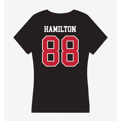 Ball State - NCAA Football : Donovan Hamilton - Women's V-Neck T-Shirt-1