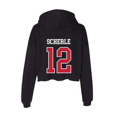 Ball State - NCAA Football : Alex Scherle - Women's Crop Fleece Hoodie-1