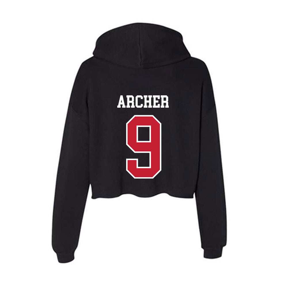 Ball State - NCAA Women's Soccer : Kylie Archer - Women's Crop Fleece Hooded Sweatshirt-1