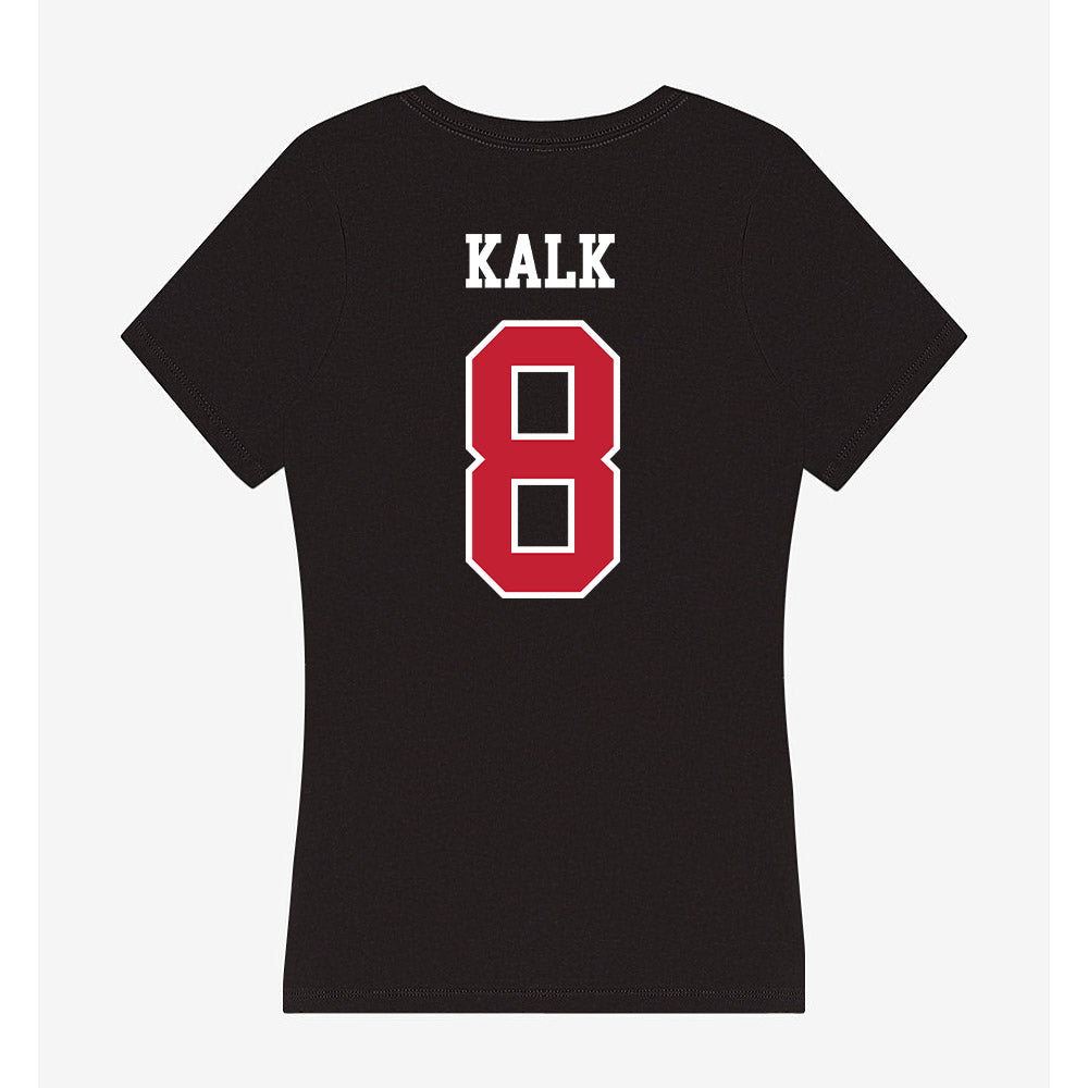 Ball State - NCAA Baseball : Max Kalk - Women's V-Neck T-Shirt-1
