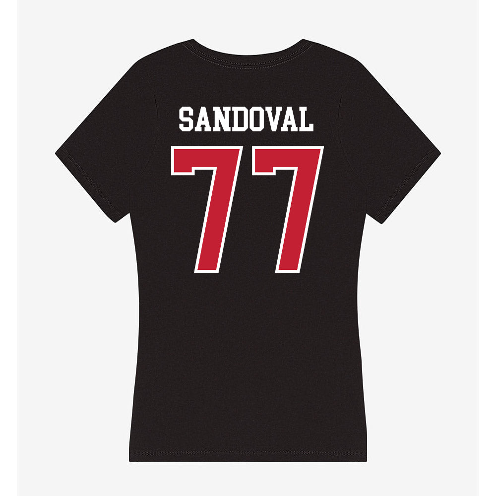 Ball State - NCAA Football : Misael Sandoval - Women's V-Neck T-Shirt-1