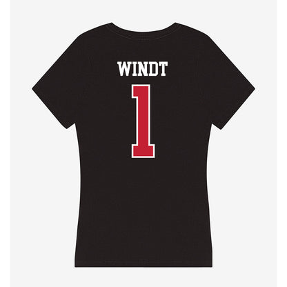 Ball State - NCAA Men's Volleyball : Tyler Windt - Women's V-Neck T-Shirt-1