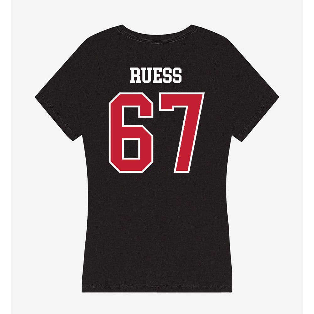 Ball State - NCAA Football : Jackson Ruess - Women's V-Neck T-Shirt-1