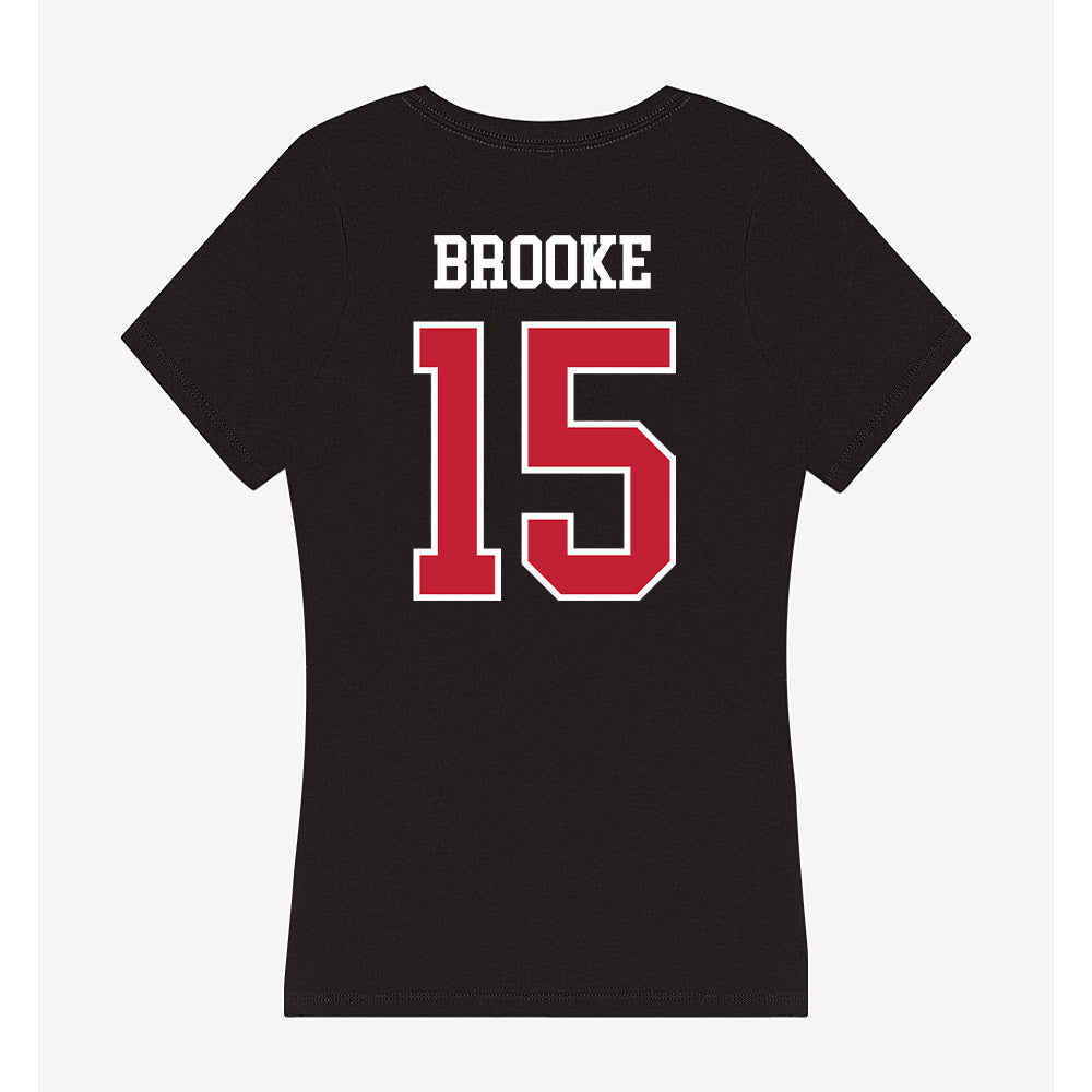 Ball State - NCAA Women's Basketball : Ashlynn Brooke - Women's V-Neck T-Shirt-1