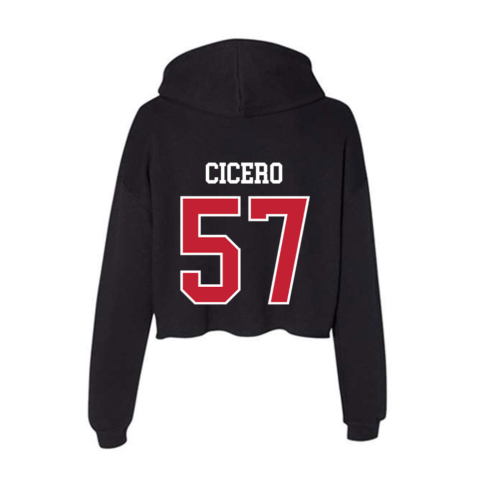 Ball State - NCAA Football : Nolan Cicero - Women's Crop Fleece Hoodie-1