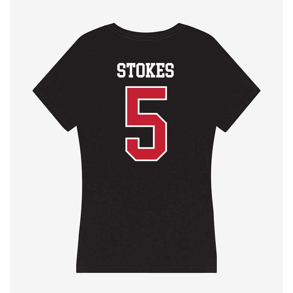 Ball State - NCAA Baseball : Taber Stokes - Women's V-Neck T-Shirt-1