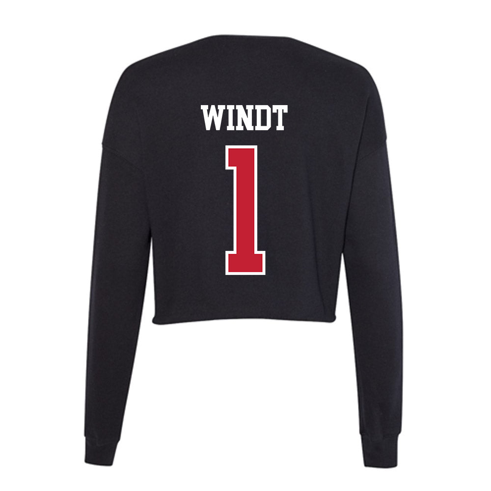 Ball State - NCAA Men's Volleyball : Tyler Windt - Women's Cropped Crew Fleece-1