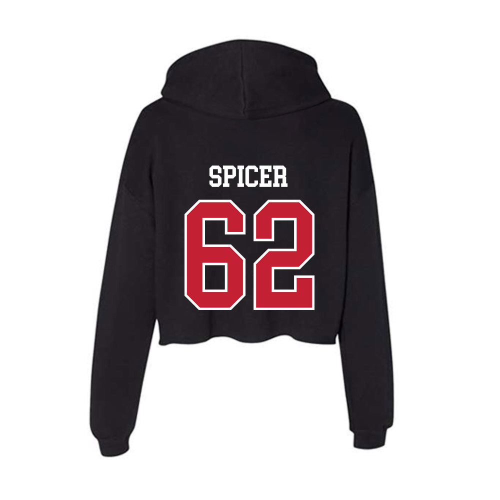 Ball State - NCAA Football : Sam Spicer - Women's Crop Fleece Hoodie-1