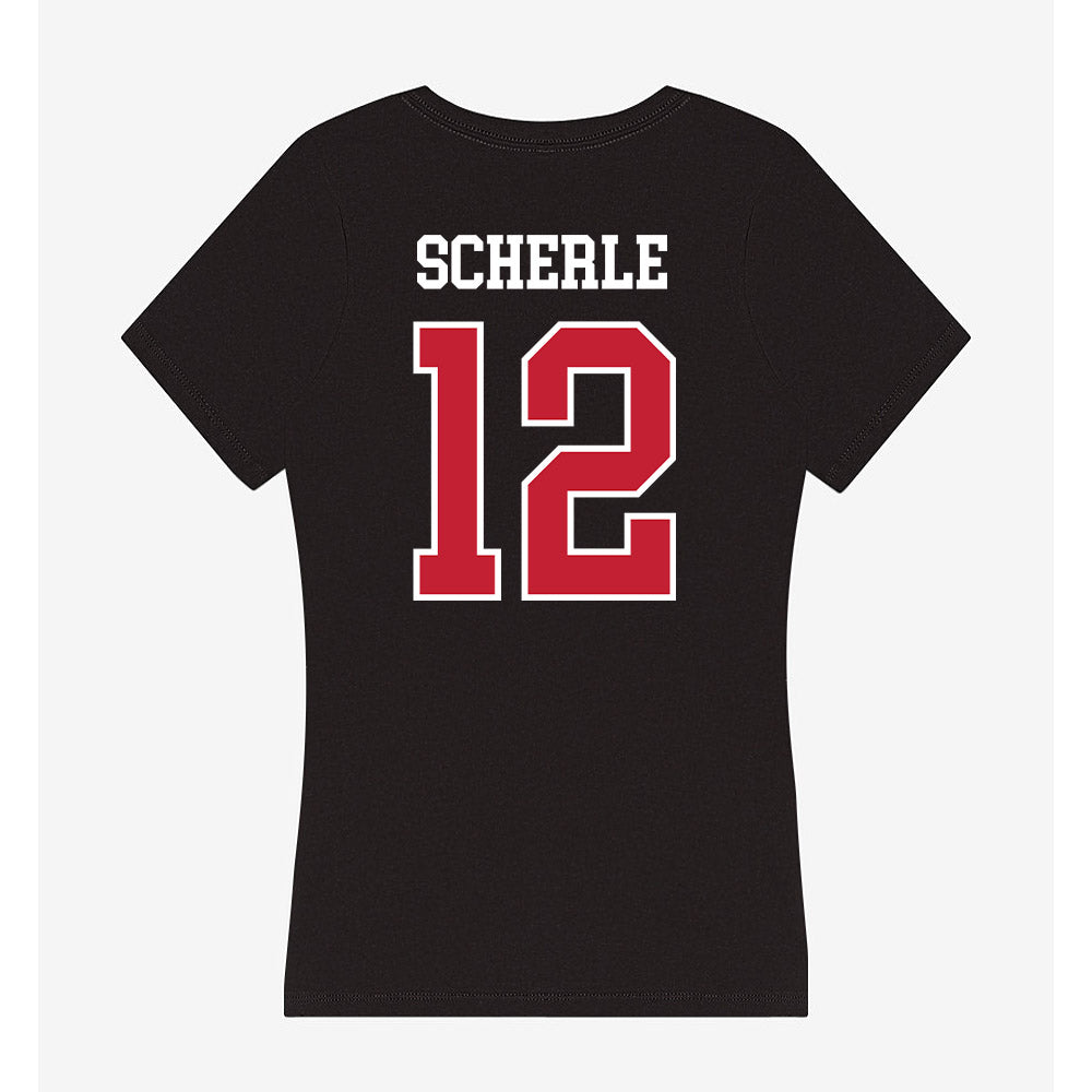 Ball State - NCAA Football : Alex Scherle - Women's V-Neck T-Shirt-1