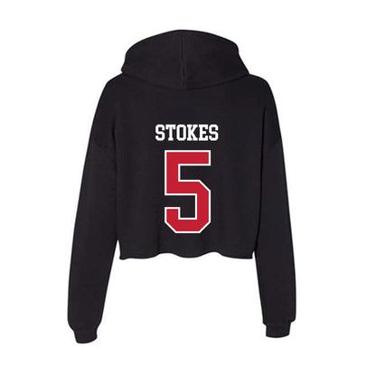 Ball State - NCAA Baseball : Taber Stokes - Women's Crop Fleece Hoodie-1