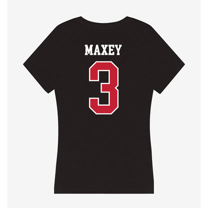 Ball State - NCAA Men's Basketball : Juwan Maxey - Women's V-Neck T-Shirt-1