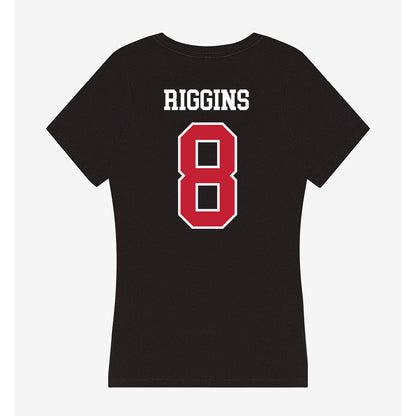 Ball State - NCAA Football : Mason Riggins - Women's V-Neck T-Shirt-1