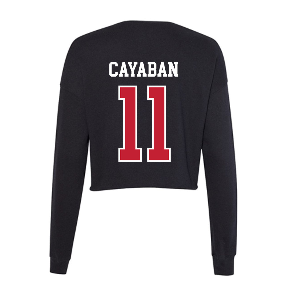 Ball State - NCAA Men's Volleyball : Dante Cayaban - Women's Cropped Crew Fleece-1