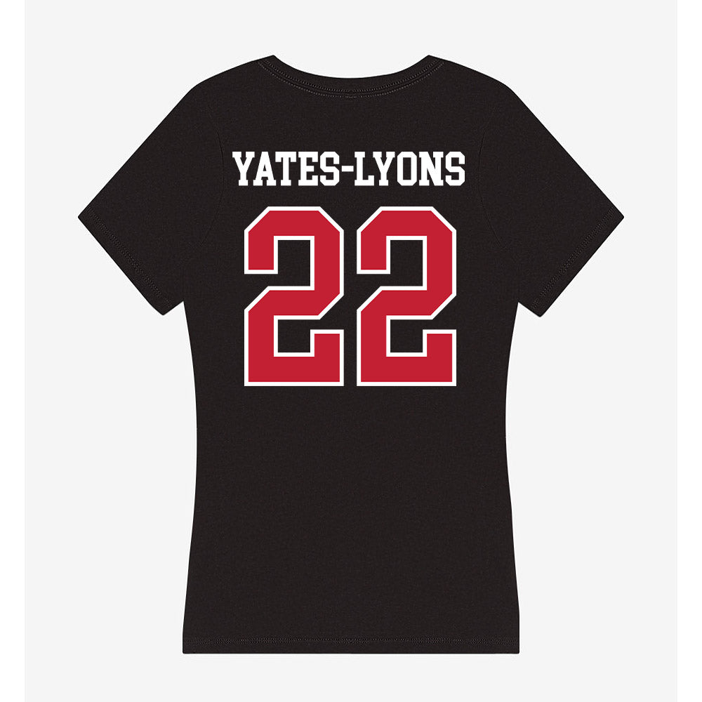Ball State - NCAA Football : Gavin Yates-Lyons - Women's V-Neck T-Shirt-1