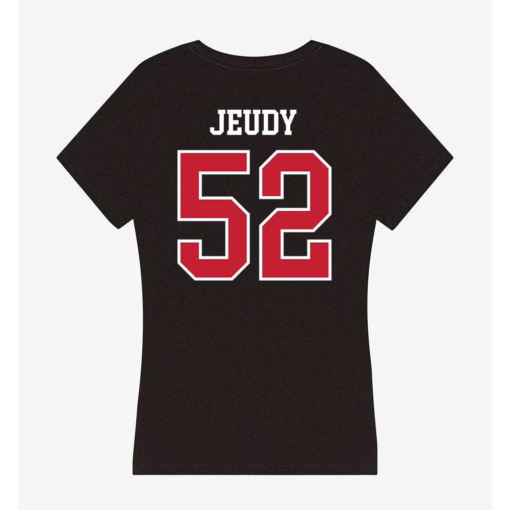 Ball State - NCAA Football : Jacob Jeudy - Women's V-Neck T-Shirt-1
