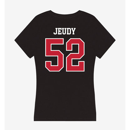 Ball State - NCAA Football : Jacob Jeudy - Women's V-Neck T-Shirt-1