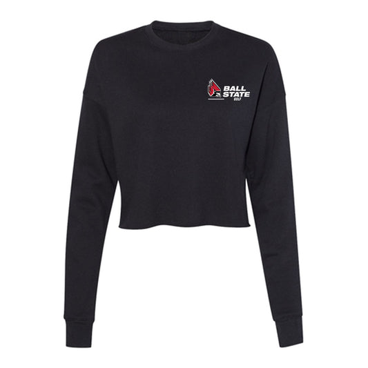 Ball State - NCAA Men's Golf : Samuel Harris - Women's Cropped Crew Fleece-0