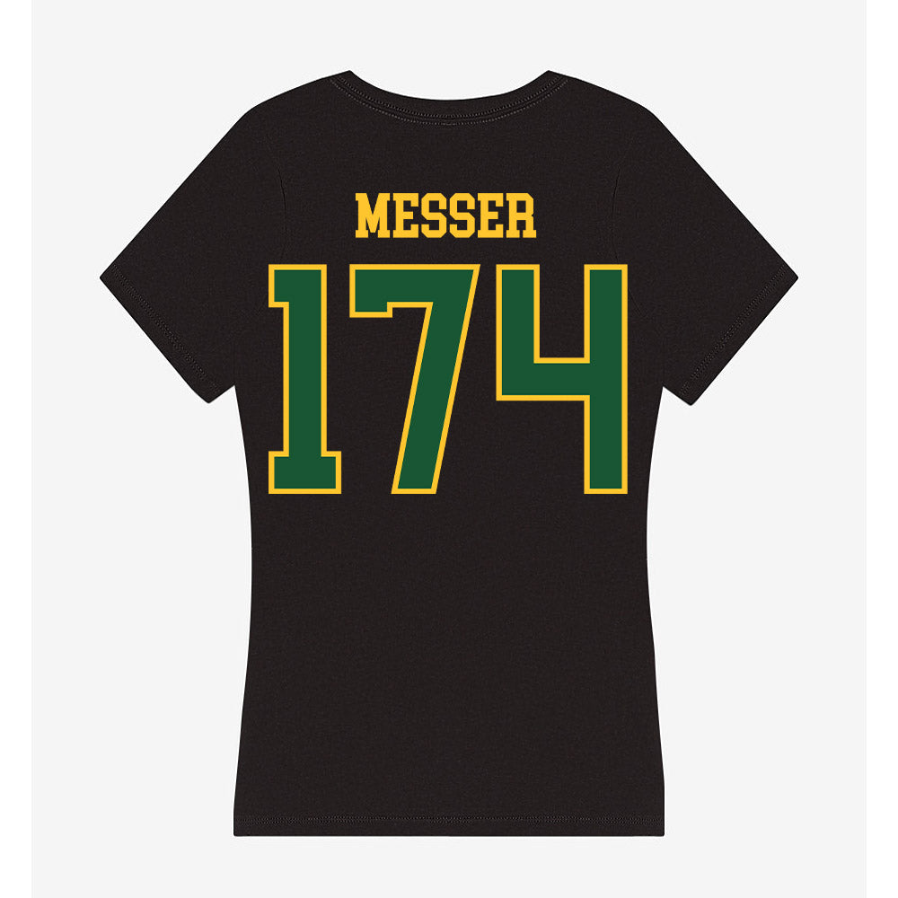 GMU - NCAA Wrestling : Logan Messer - Women's V-Neck T-Shirt-1